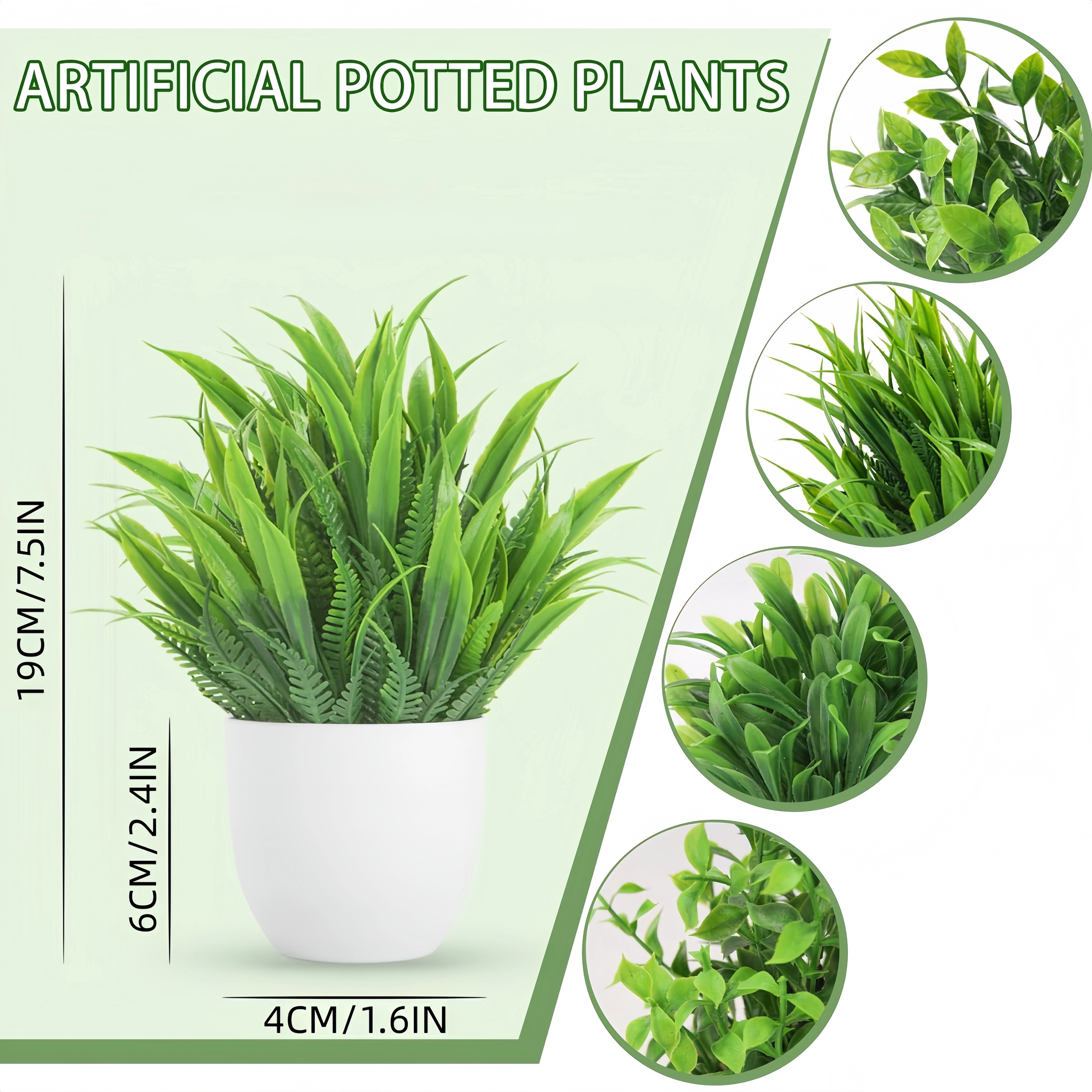 Petites plantes artificielles en pot de 20 cm (7