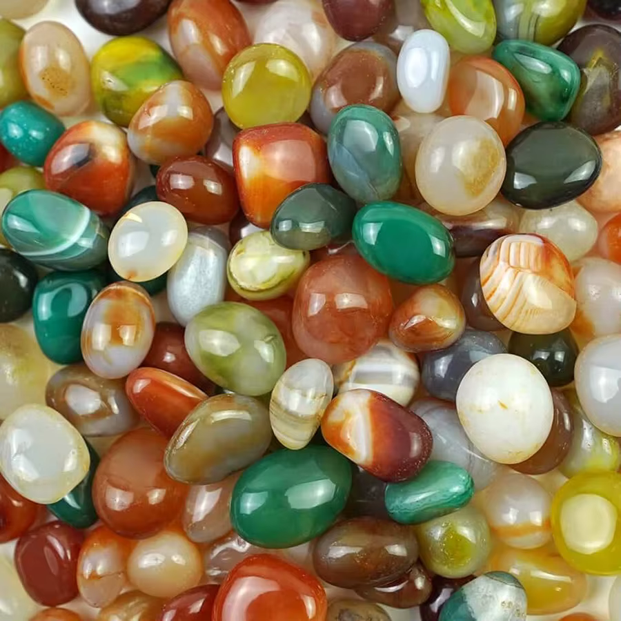 Pierre de floufflage ronde de couleur 200g 1-1.6cm
