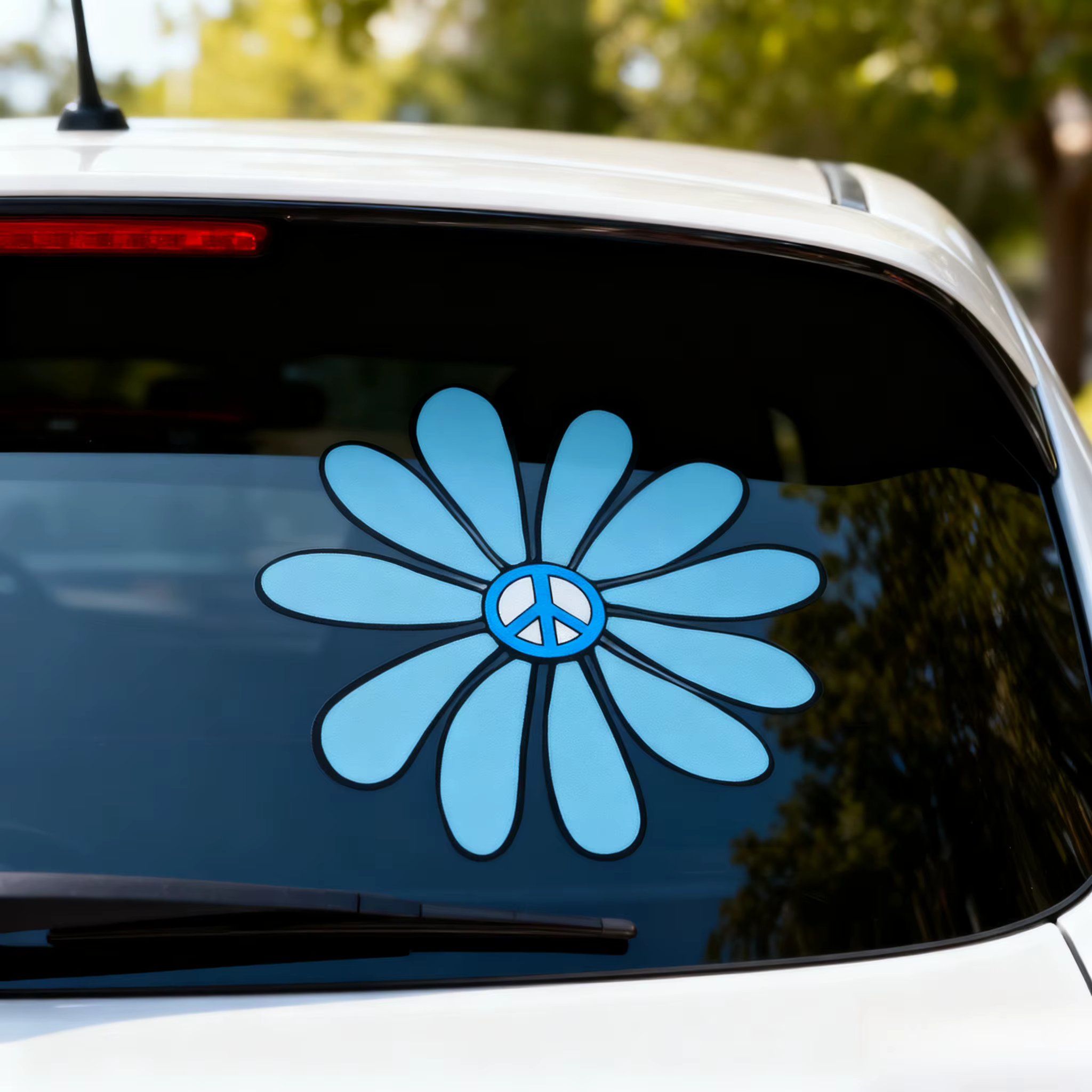 Autocollant de voiture Flower Power Peace, autocollant en vinyle imperméable, Design Hippie coloré pour Auto moto ordinateur portable pare-chocs fenêtre décor