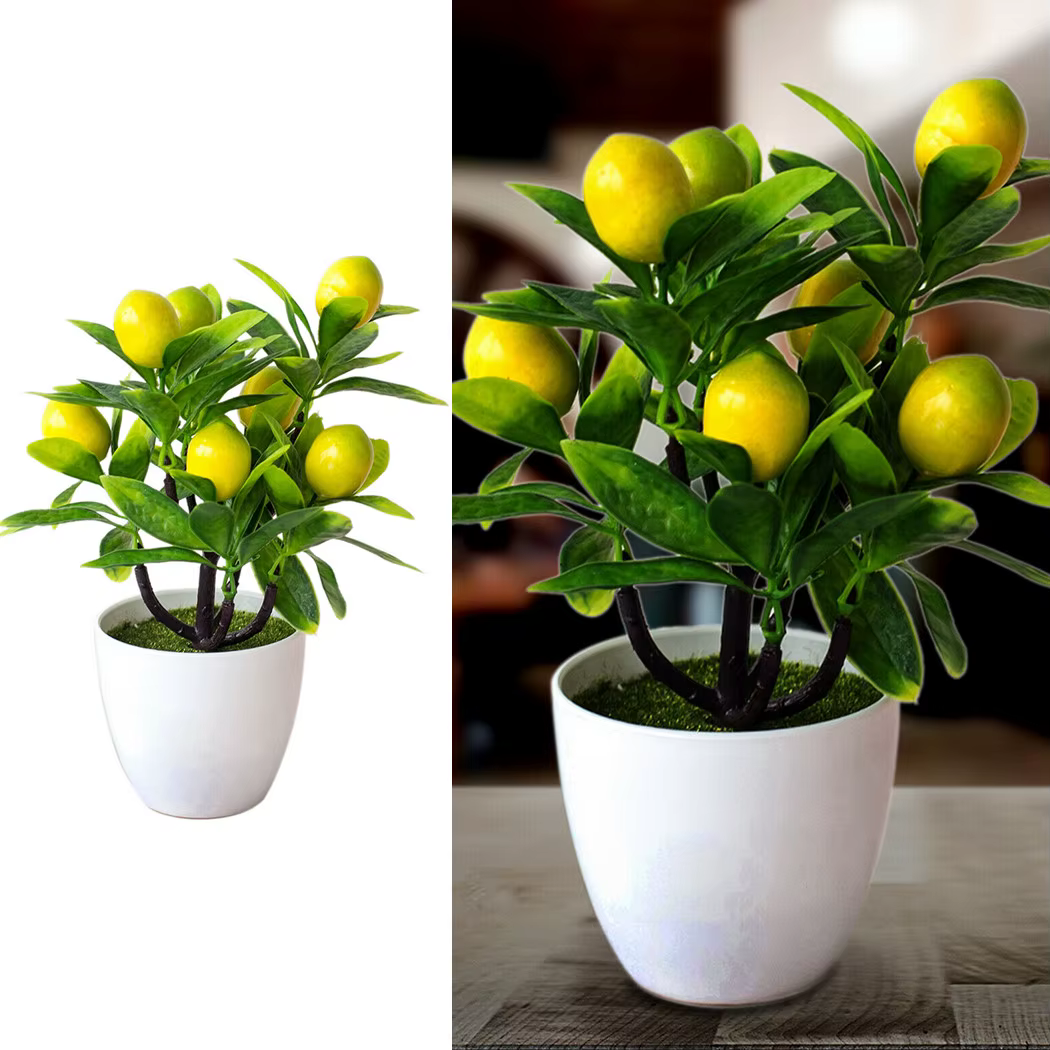 Arbre citron artificiel en pot