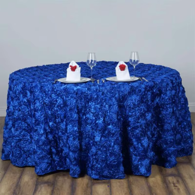 Nappe de Table de Mariage Brodée en 3D, Couverture de Fleurs Rondes/Rectangulaires, Décoration pour Banquet, Hôtel, ix, Cadeau de Noël