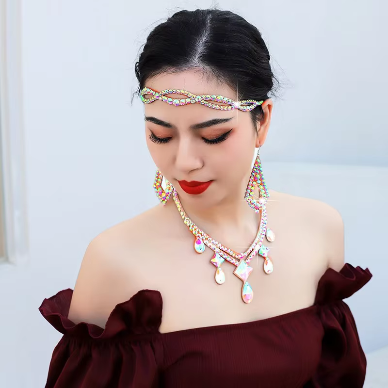 Accessoire de danse du ventre, couvre-chef, chaîne de tête cloutée de diamants, danse orientale, tempérament féminin, accessoires haut de gamme