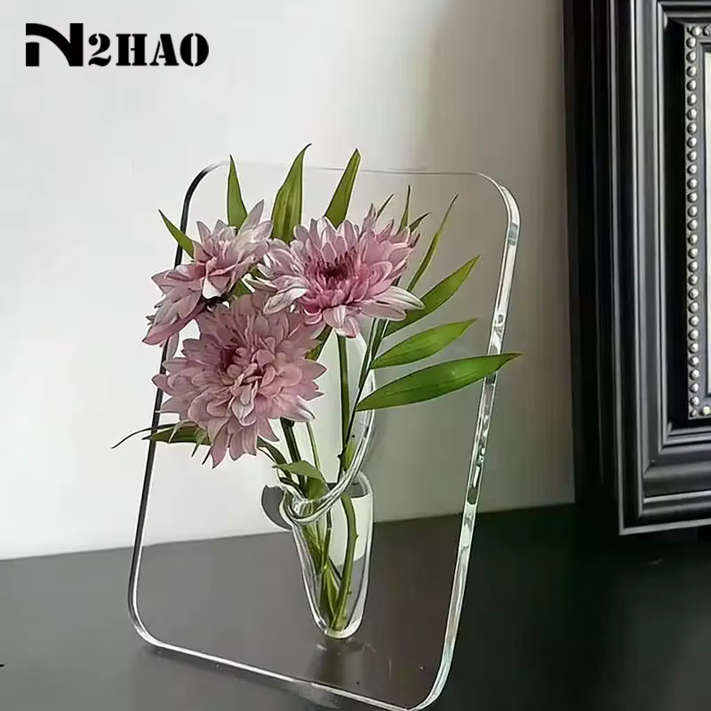 Vase à fleurs en acrylique transparent