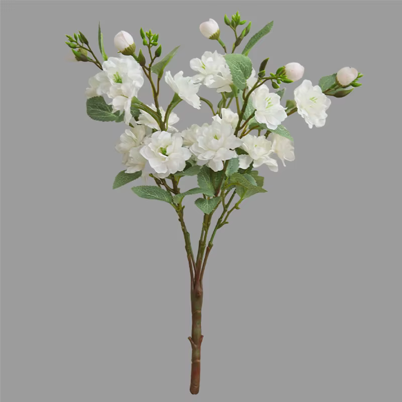 Bouquet de fleurs artificielles camélia rose en soie