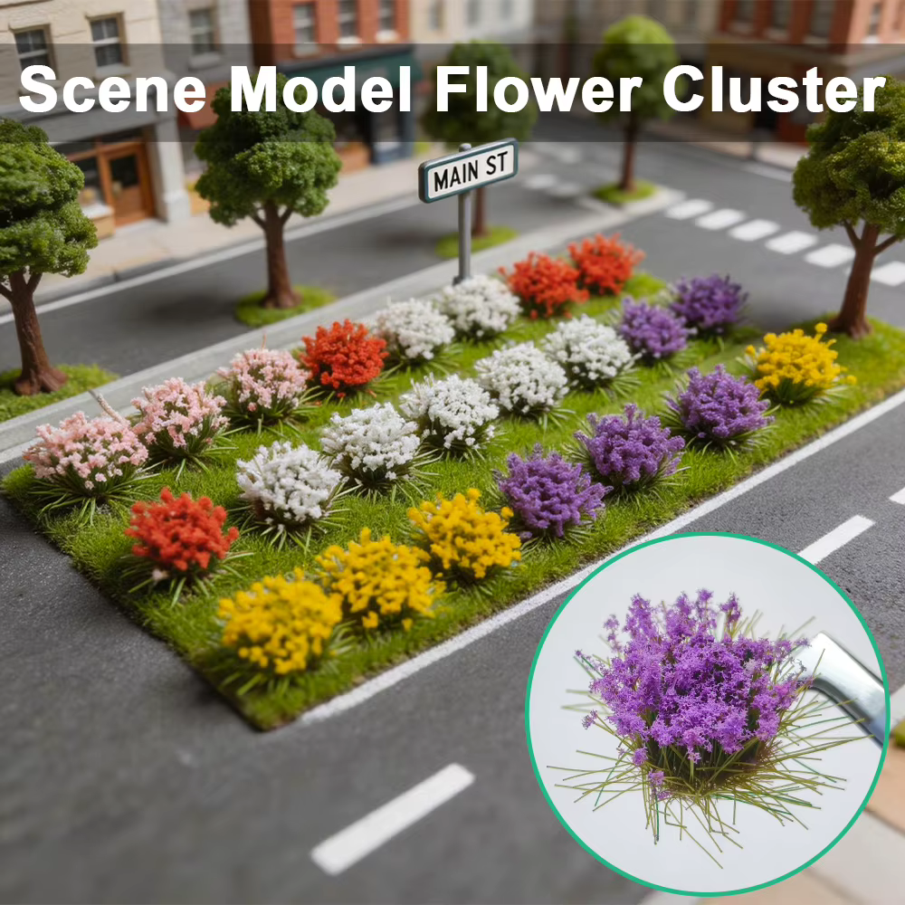 14 bouquets de fleurs miniatures artificielles pour la création de modèles DIY/aménagement de trains miniatures/micro-paysages/scénarios de wargaming