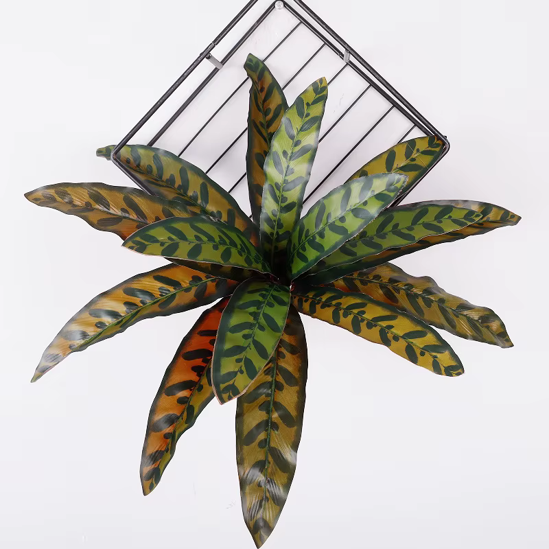 2 pièces plantes vertes artificielles en plastique feuilles de pomme Bouquet mariage Canna feuille plante Simulation fleur Auditorium décoration