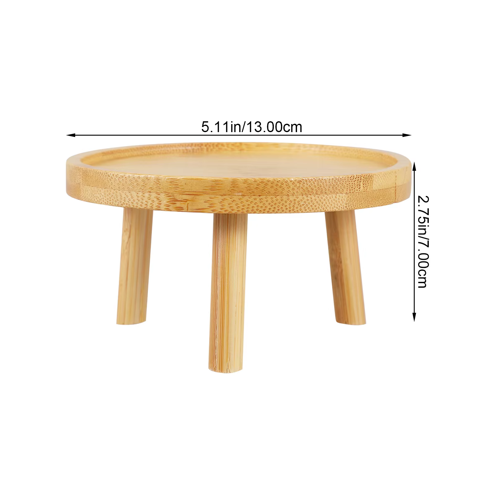Support décoratif rond en bois massif pour pots de fleurs