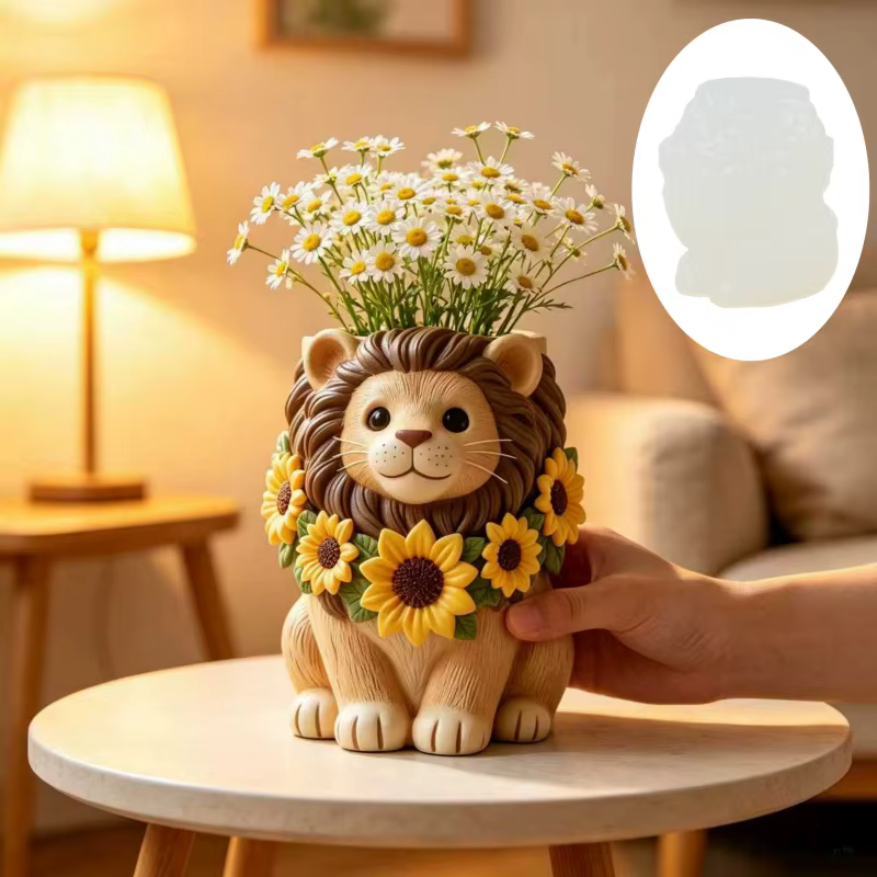 Moule en silicone pour pot de fleurs en résine