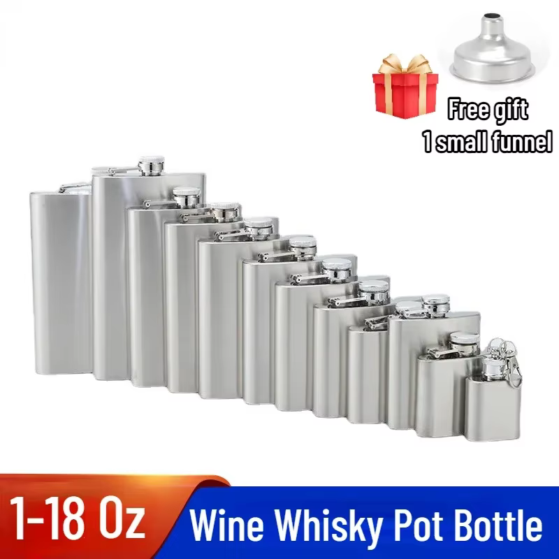 Bouteille de vin en acier inoxydable de haute qualité, 1-18 oz, flacons de hanche, verres portables, nouveau, vente en gros