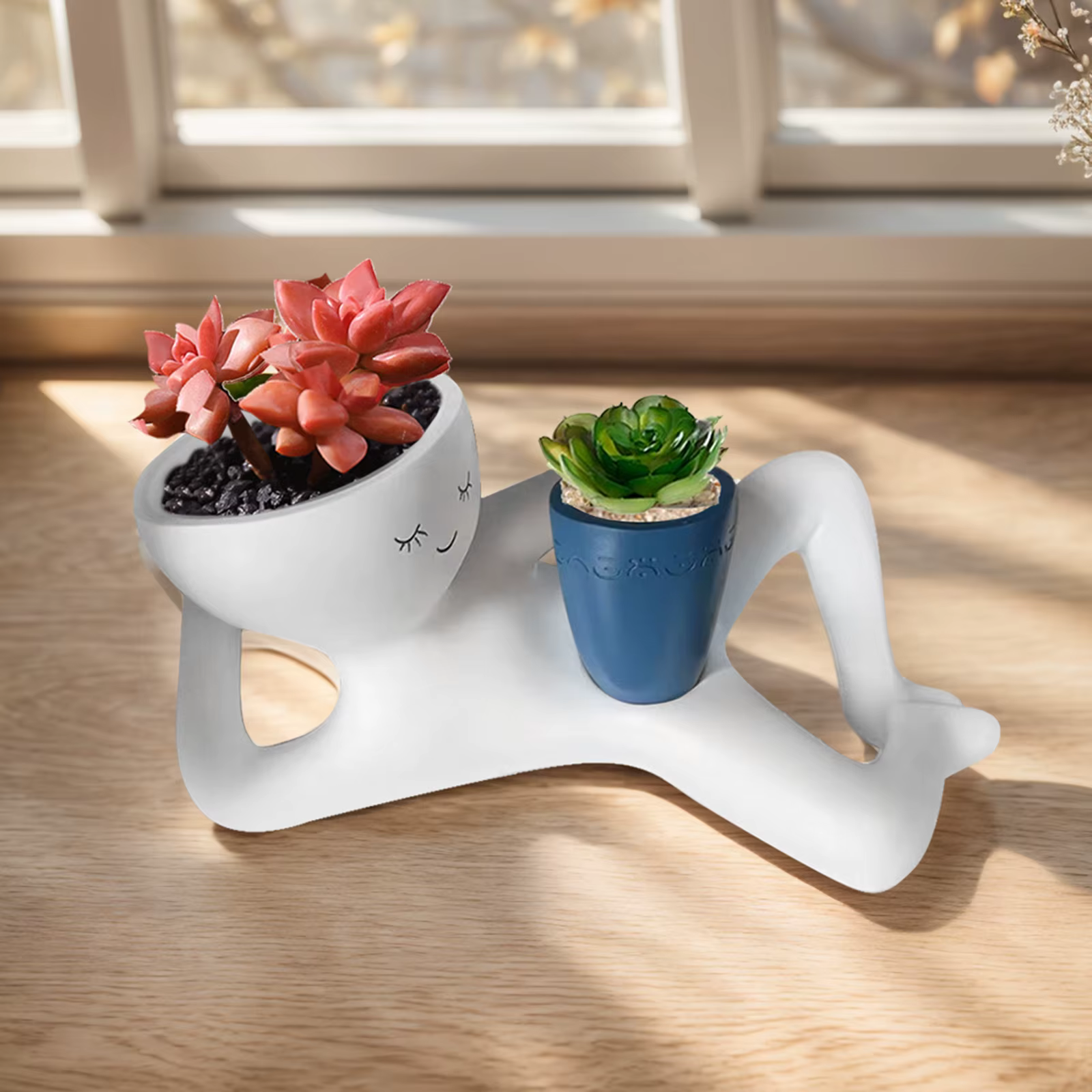 Pot de fleurs en résine Lazy Guy Planter