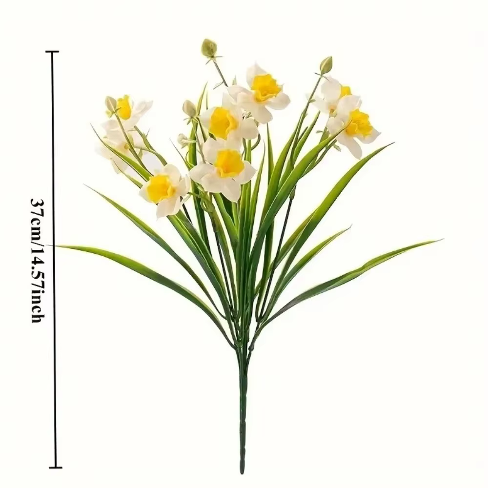 10 Têtes de Narcisses Artificiels Jaunes – Fleurs Réalistes pour DIY