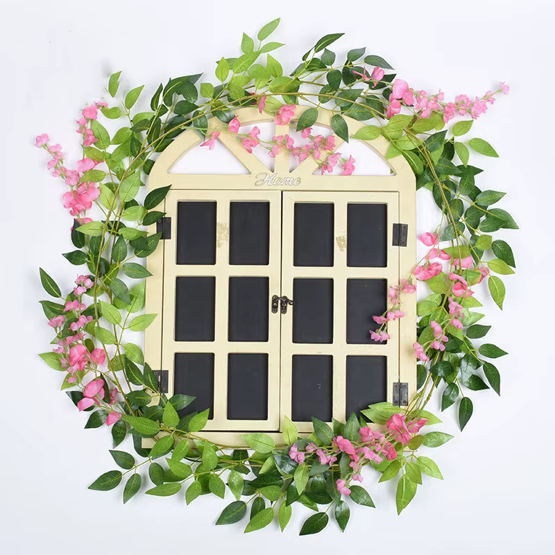 Guirlande de fleurs artificielles de glycine et de lierre pour décoration intérieure et extérieure