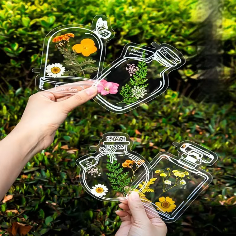 Signets de fleurs séchées transparentes pour étudiants
