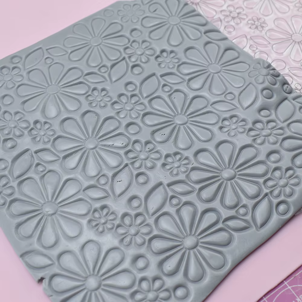 Feuille de tampon en argile polymère fleur