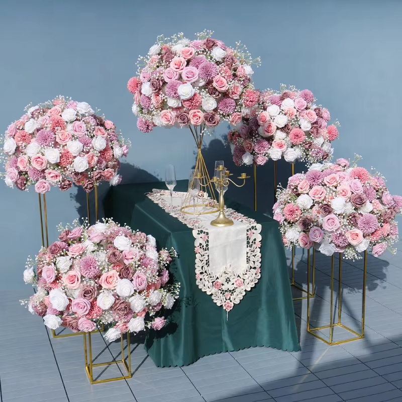 H7593 3/4 boule de fleurs centre de Table de mariage boules de décoration Roses