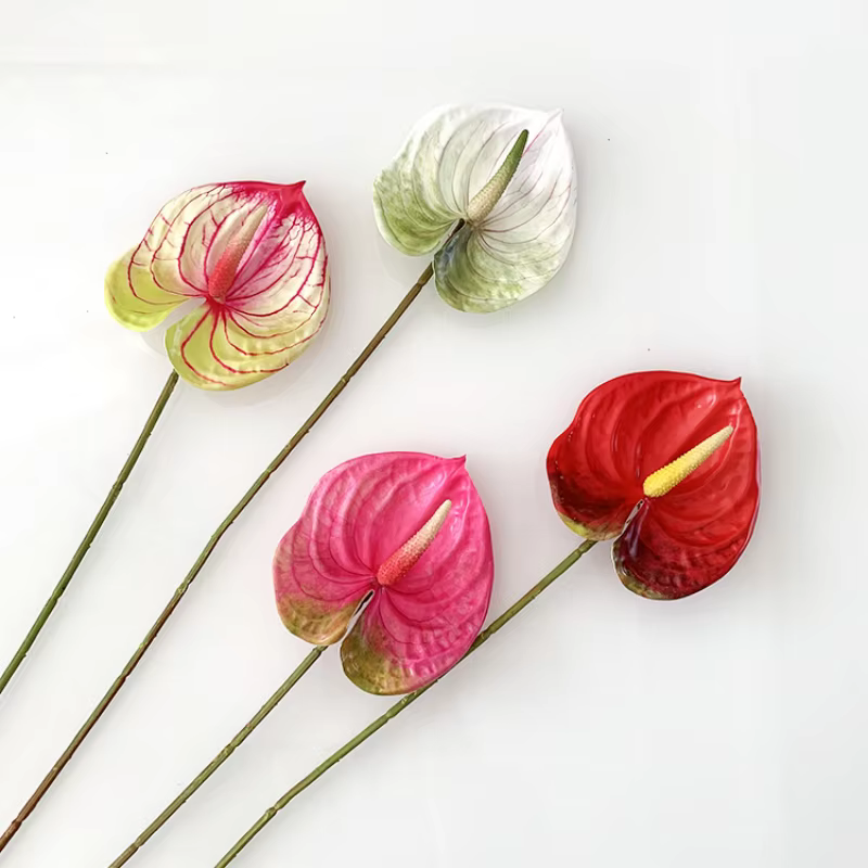 Fleur artificielle impression 3D petite taille simple Anthurium Andraeanum Lind Guanyin Lotus maison mariage conception
