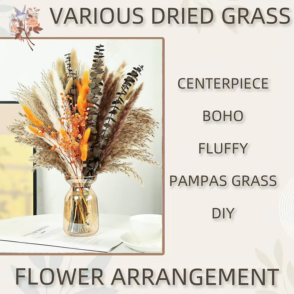 Bouquets de fleurs séchées naturelles au toucher réel