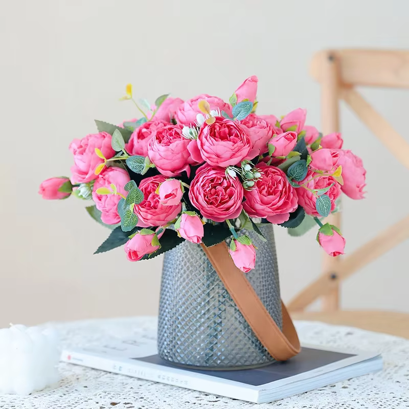 Artificiels de pivoine rose