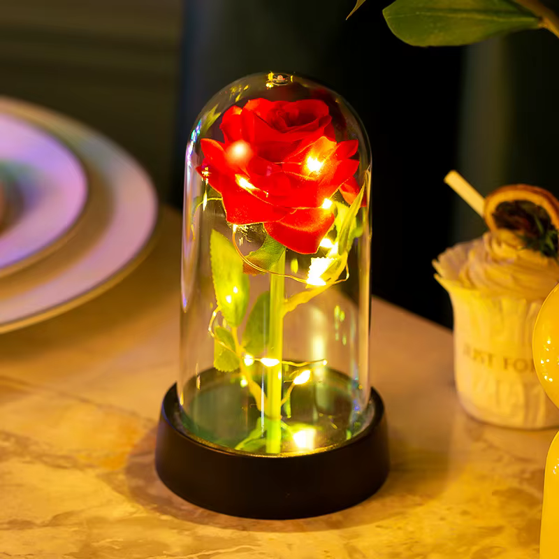 Mariage Led galaxie Rose fleur éternelle avec lumières en dôme pour toujours