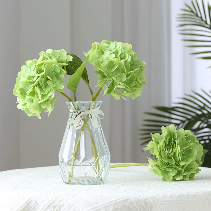 Fleurs d'hortensia artificielles hydratantes film en latex vrai toucher
