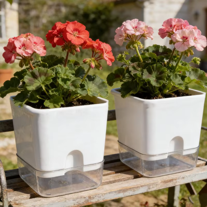 Pots de fleurs en plastique imitation céramique