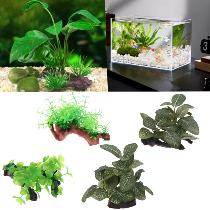 Plante artificielle en bois flotté pour décoration d'aquarium