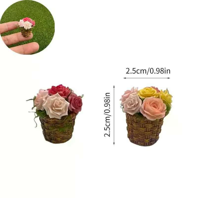 Mini fleurs en pot, panier de fleurs