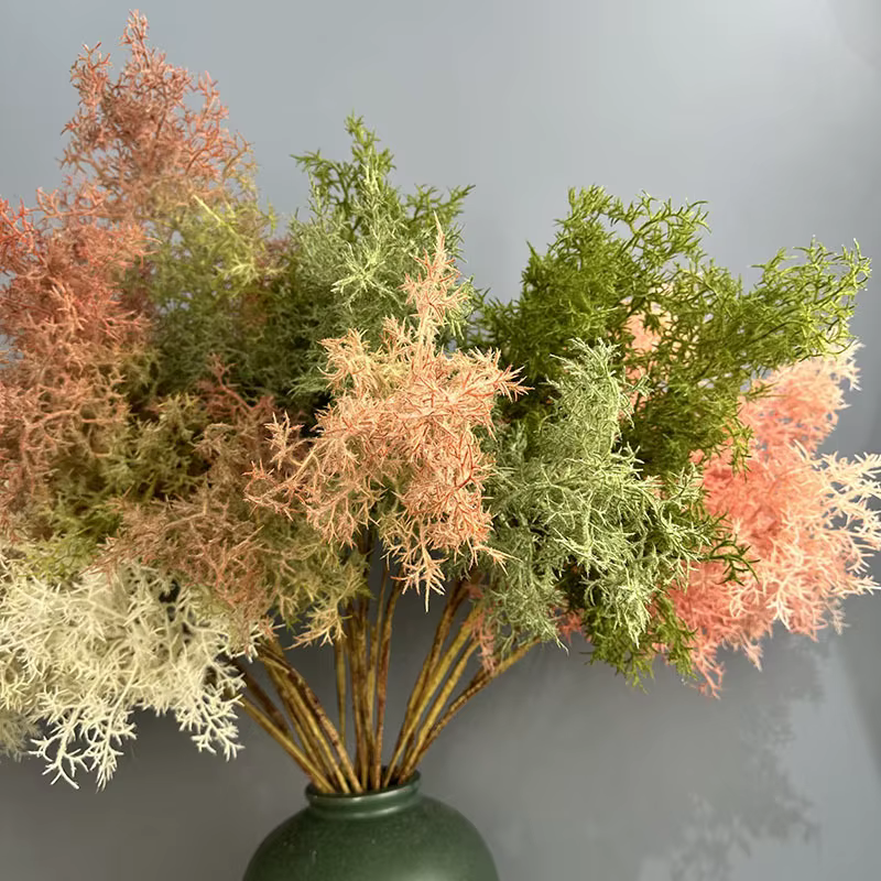 Plantes vertes enrichies de brume artificielle