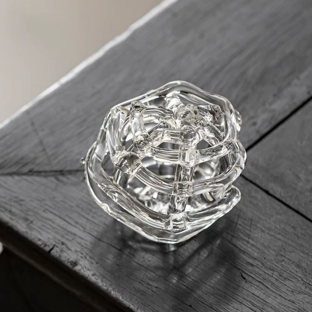 Vase en verre transparent en forme de boule pour fleurs