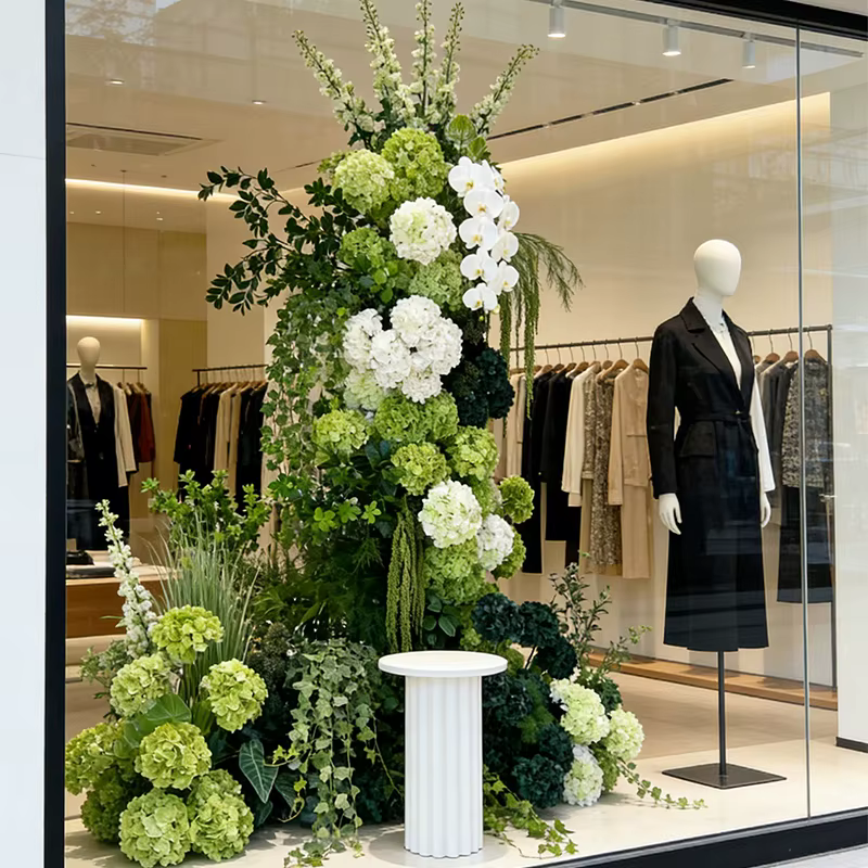 Plantes d'hortensias verts artificiels pour arrangements floraux