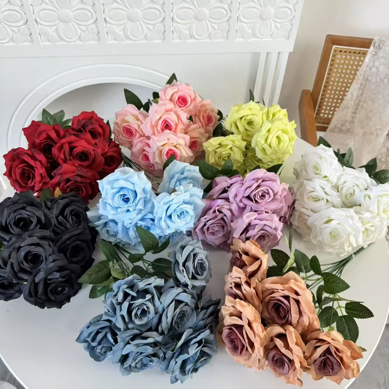 Bouquet de roses artificielles en diamant
