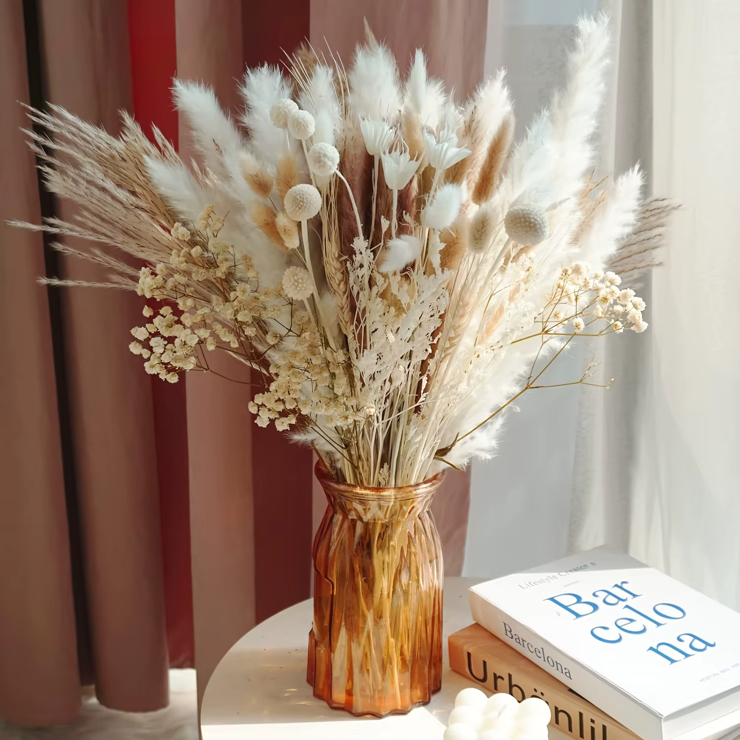 Fleurs séchées naturelles Pampas Gypsophila queue de lapin Bouquet maison salon décor fleur artificielle Pampa décorations de fête de mariage