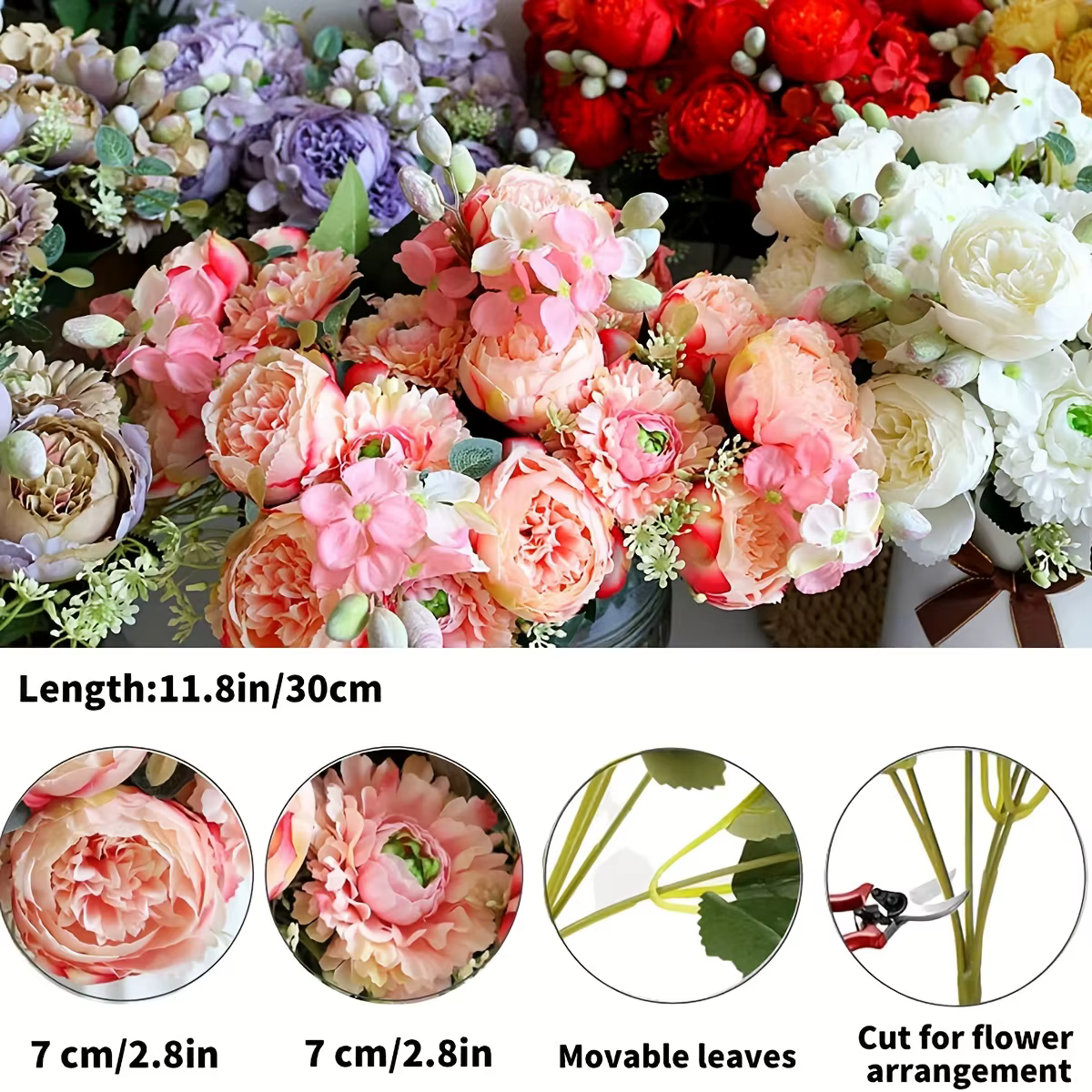 Bouquet de roses artificielles Venus