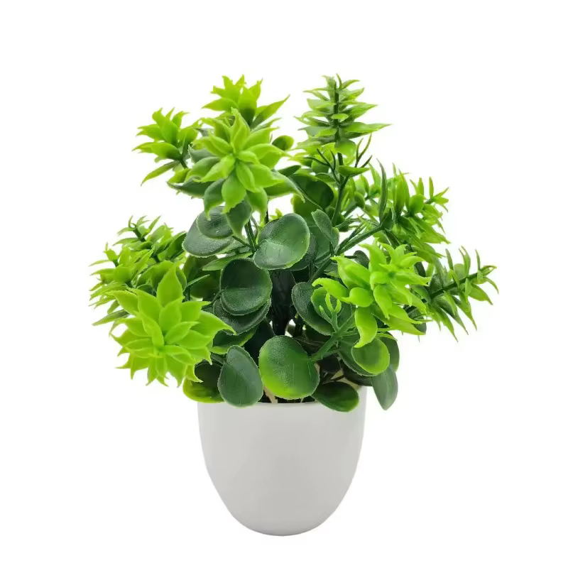 1 plante artificielle avec pot en plastique