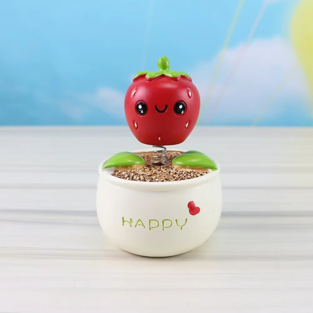 Pot de fleur de fraise en résine pour voiture