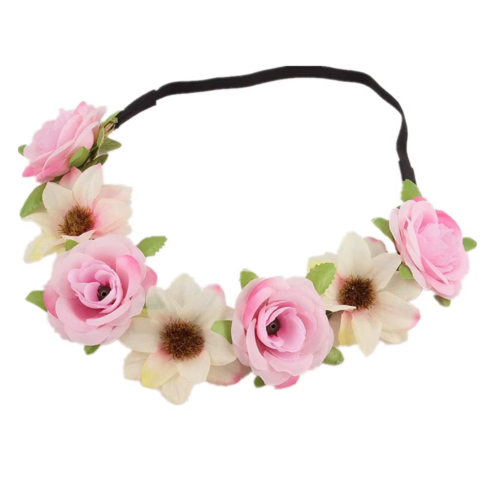 Femmes mariage bandeau fleuri charme fleur diadème fête mariée guirlande princesse couronne filles couronne coiffure cheveux accessoires