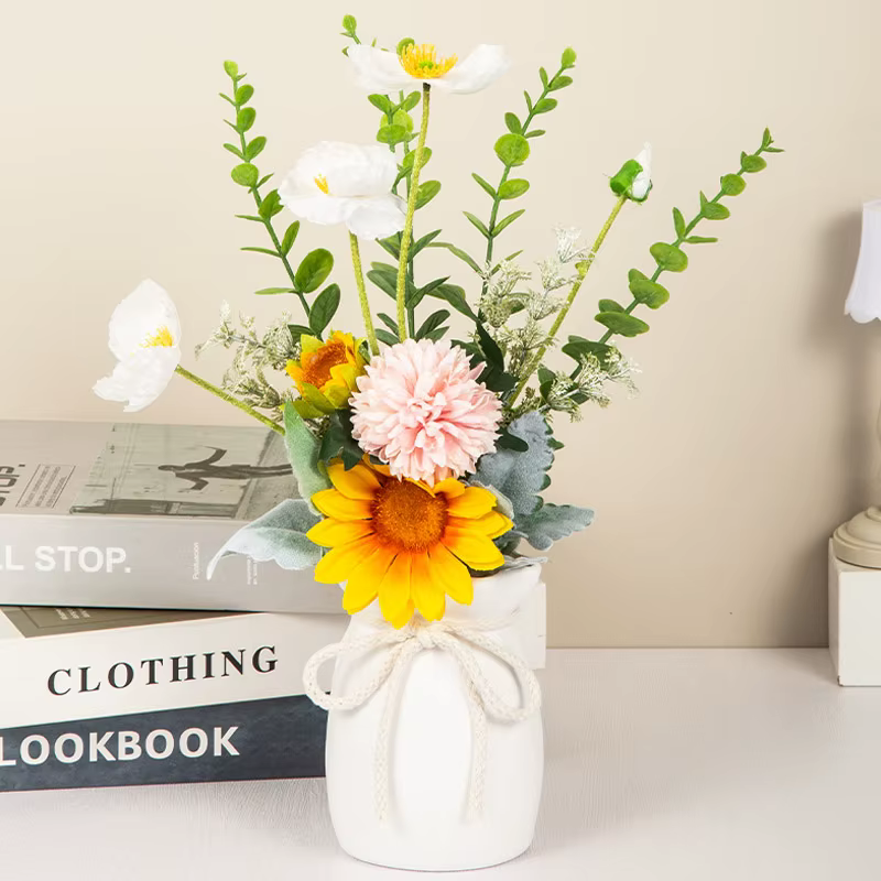 Vase à fleurs en plastique Design avec nœud