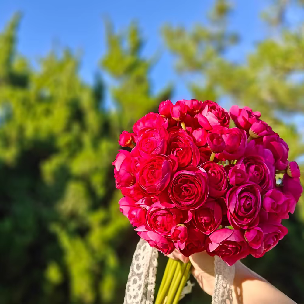 12 pièces Ranunculus fleurs artificielles Faux Mini pivoines fausse fleur pour bricolage Bouquets de mariage douche nuptiale décoration de Table à la maison