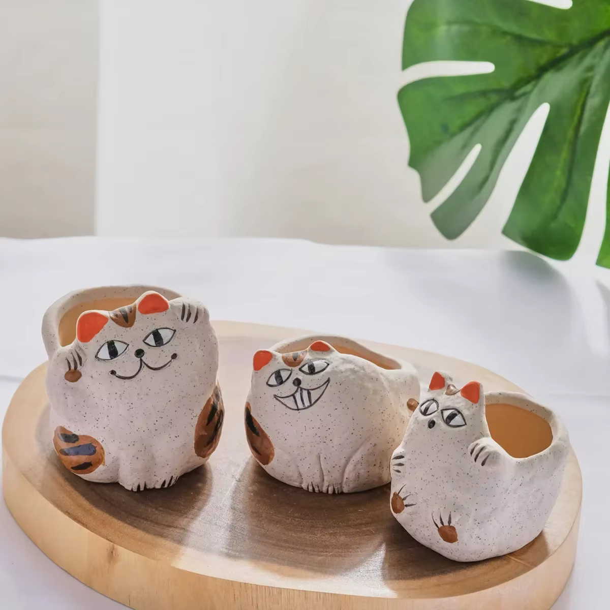 Pot de fleur succulent en céramique Fortune Cat