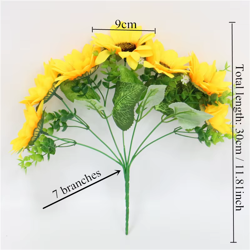 Bouquet de tournesol en soie pour décoration de la maison