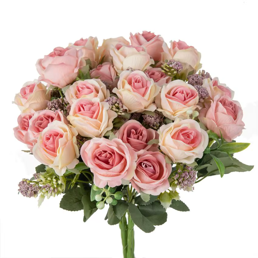 Fleurs artificielles Soie Rose Bouquet pour Festival Jardin Maison Table vase De Mariage