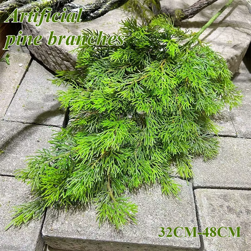1 branche de pin artificielle verte de 32 à 48 cm