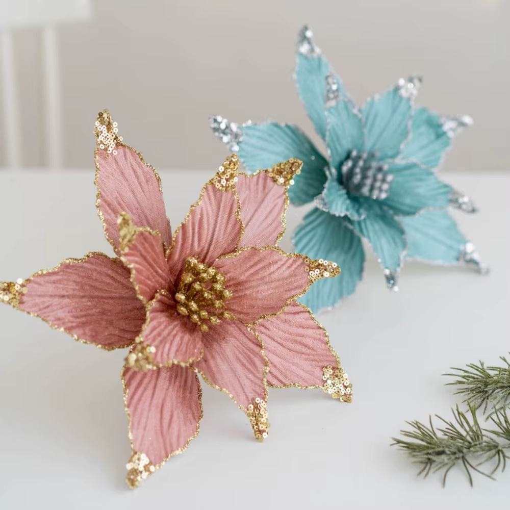 Fleurs de Noël scintillantes de haute qualité