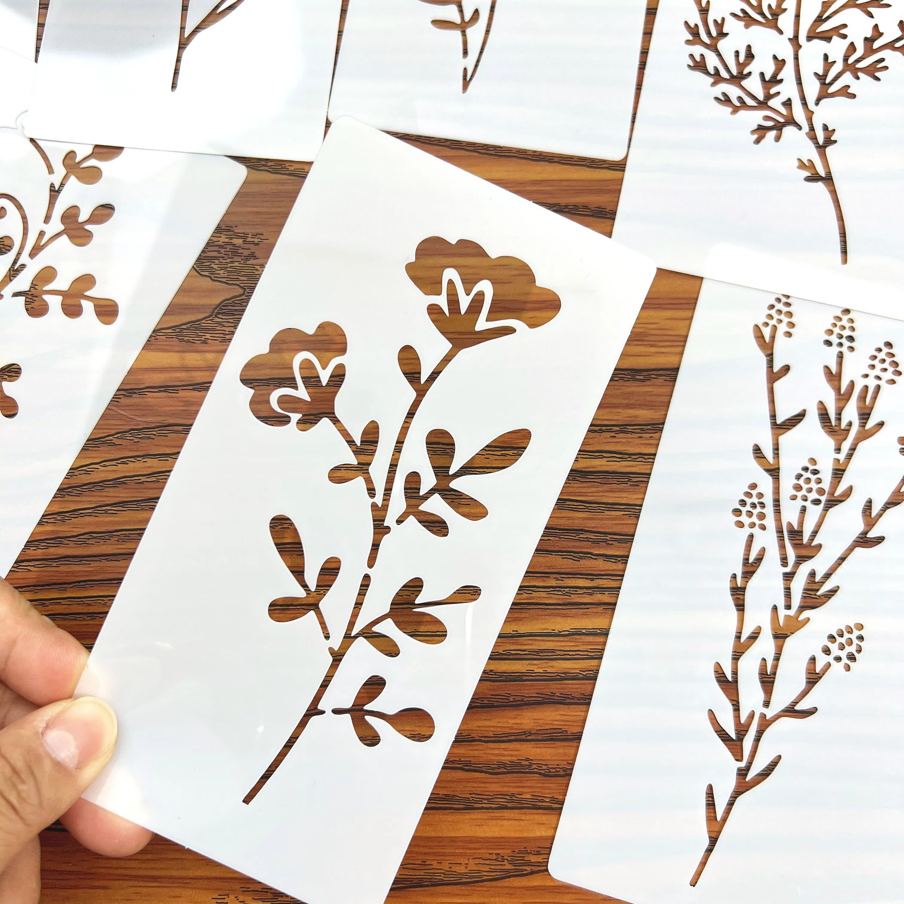 ** 18 pièces pochoirs de peinture de fleurs bricolage