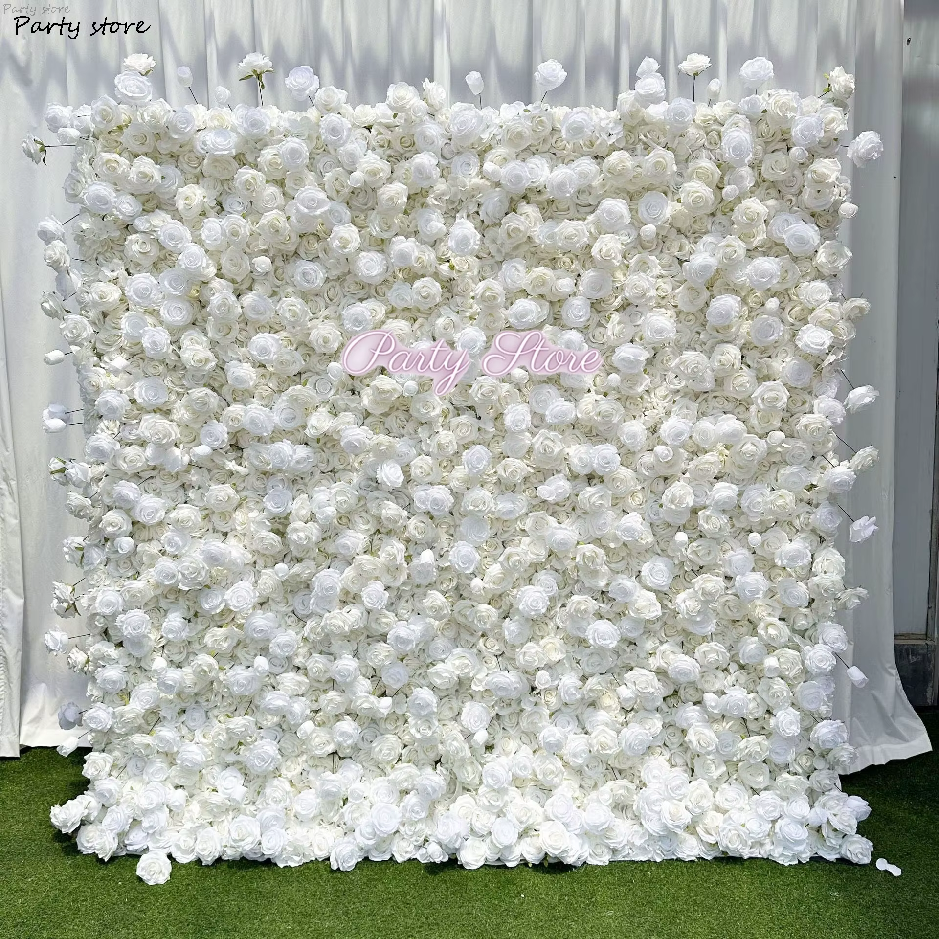 Mur de Fleurs Artificielles Blanches 5D