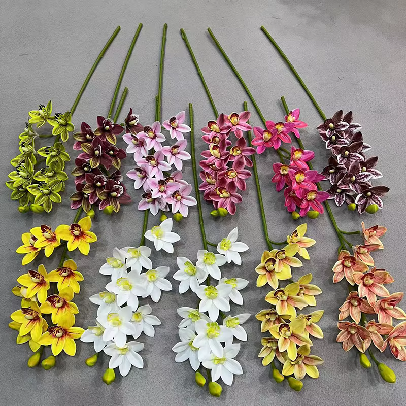 Cymbidium artificiel Hookerianum 10 têtes simulé Vanda