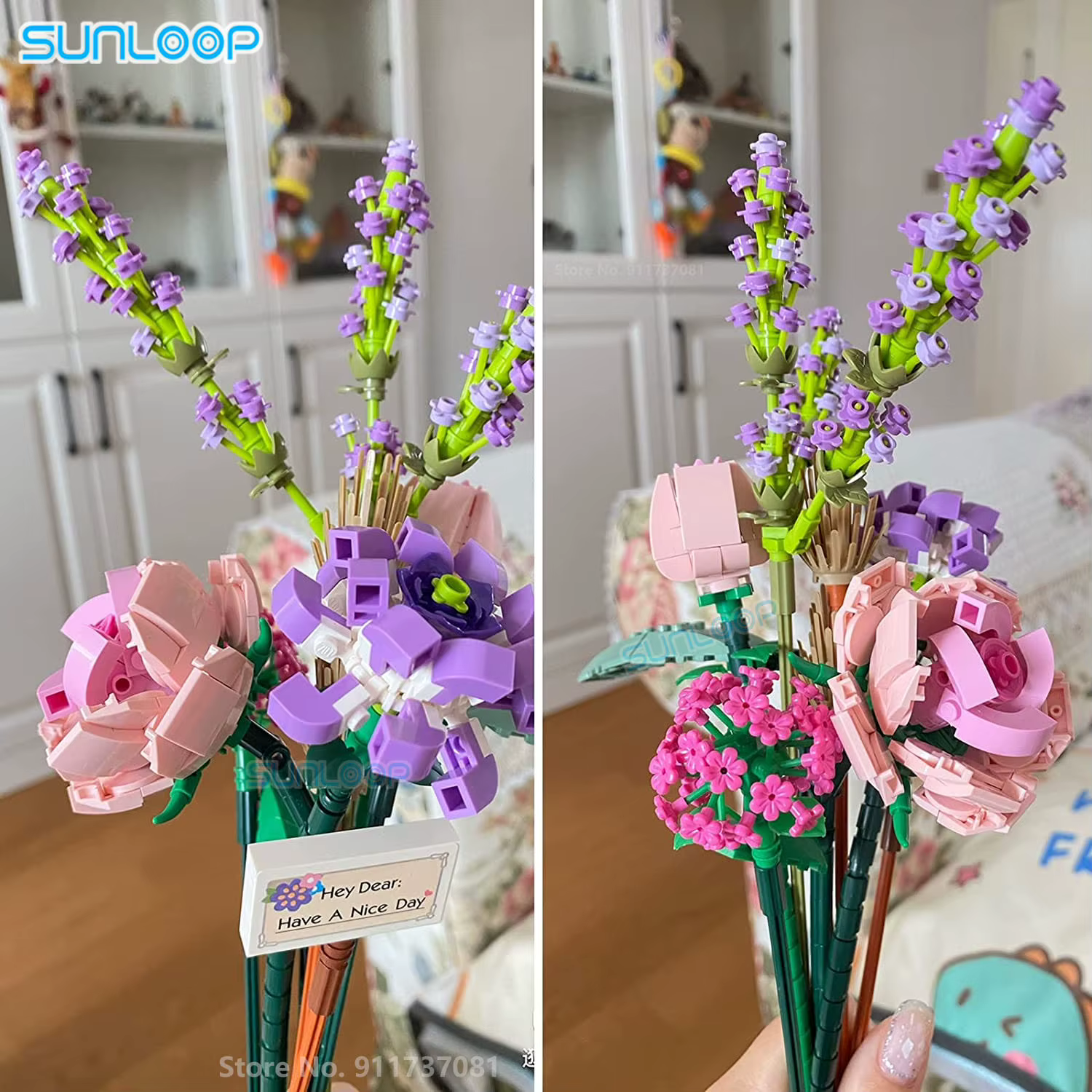 Bouquet de fleurs en briques
