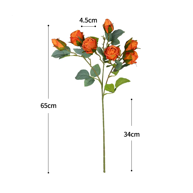 3 pièces de fleurs artificielles en forme de flocon de neige à 7 têtes