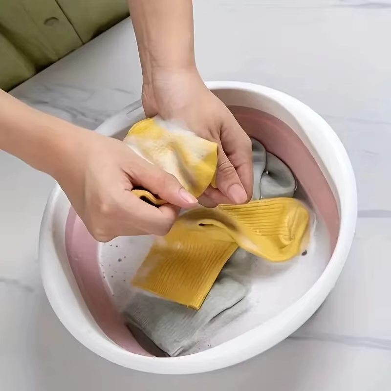 Bassin de bain de pieds pliable, 1 pièce, pour trempage des pieds, seau en plastique épais, pieds pliables multifonctions, baignoire de trempage, linge pliable