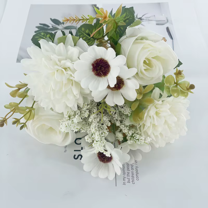 Bouquet de chrysanthème de roses artificielles de couleur d'automne
